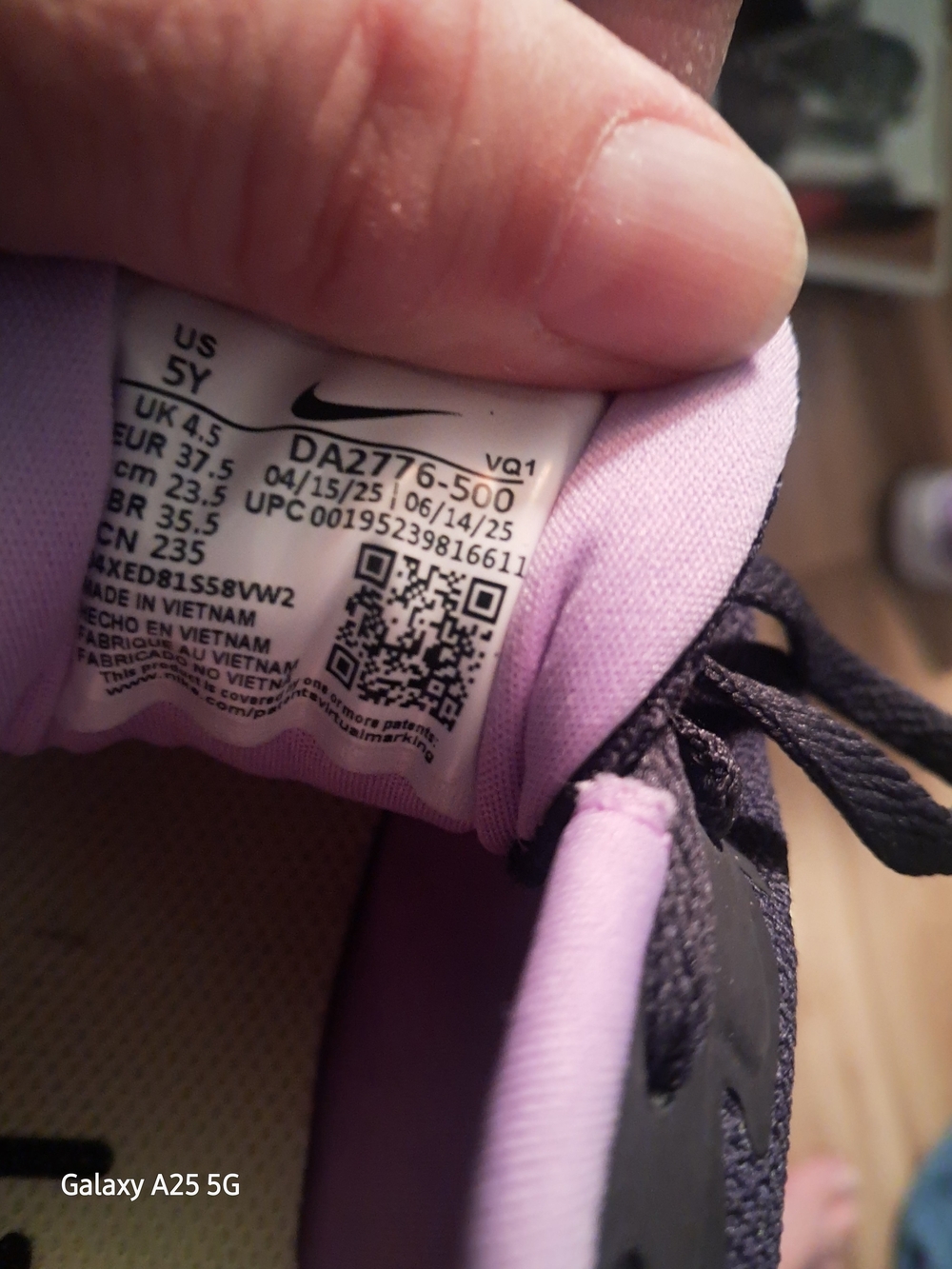 Nike Kids Purple and Black Lace-Up Sneakers